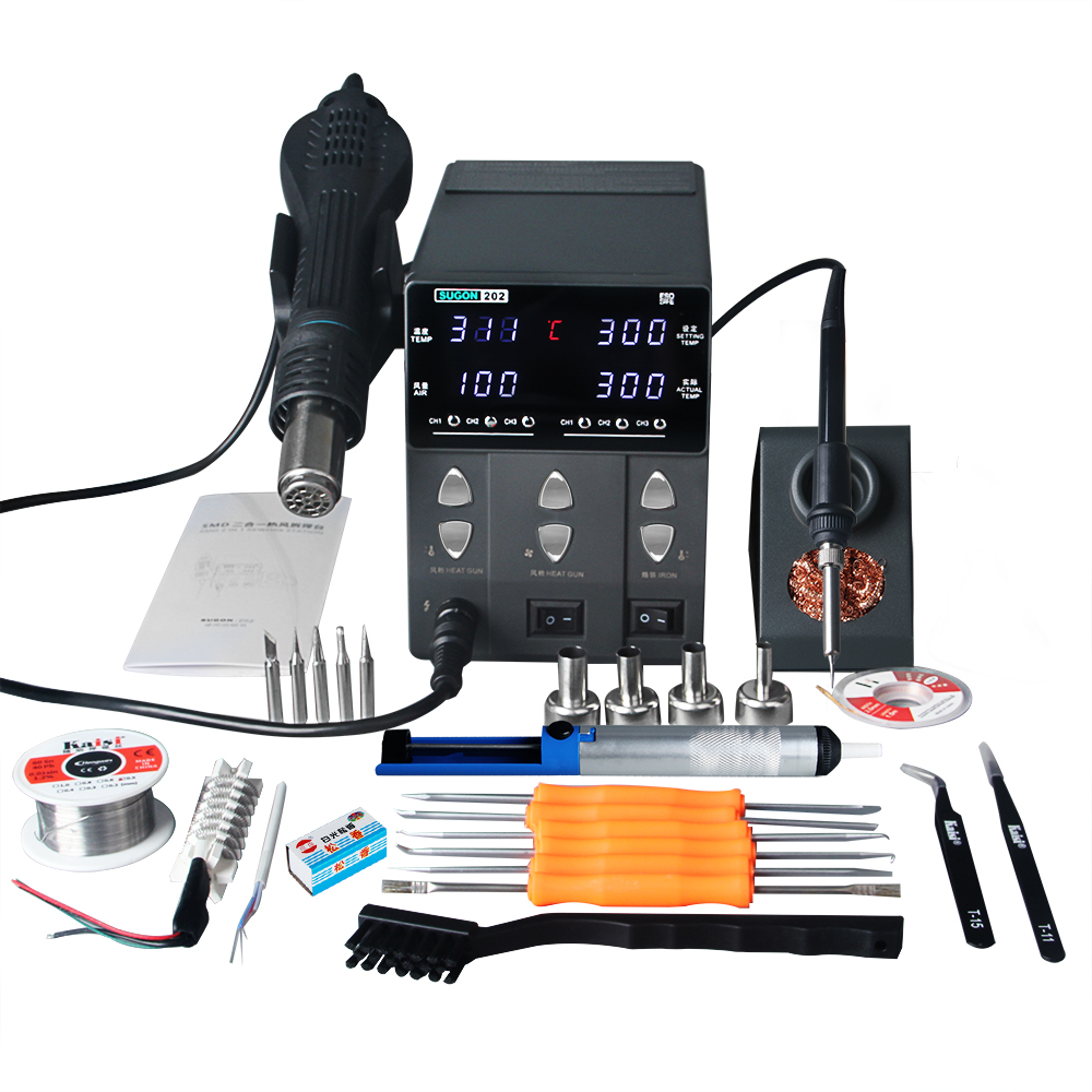 SUGON-202 760W 2 W 1 stacja lu – Smd Rework Station Hot Air Soldering 2 In 1 recenzja i cena