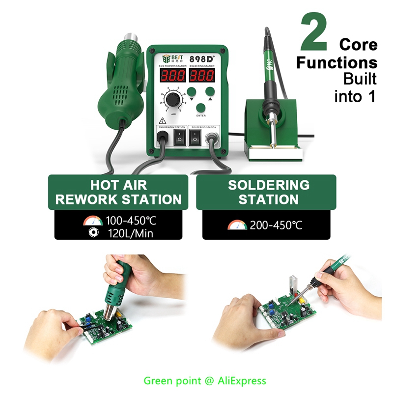 BST-898D + wyświetlacz LED 2 w – Smd Rework Station Hot Air Soldering 2 In 1 recenzja i cena