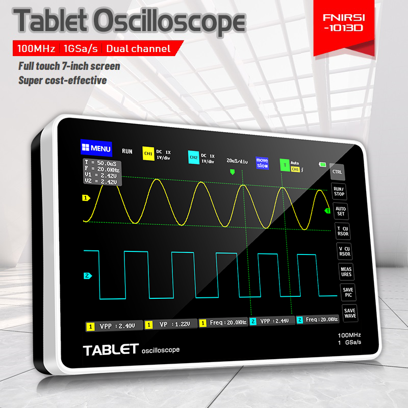 FNIRSI 1013D – dwukanałowy osc – Handheld Tablet Oscilloscope Touchscreen 100Mhz recenzja i cena