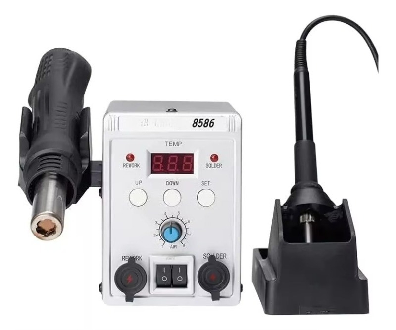 760W 8586 – wielofunkcyjna sta – Smd Rework Station Hot Air Soldering 2 In 1 recenzja i cena